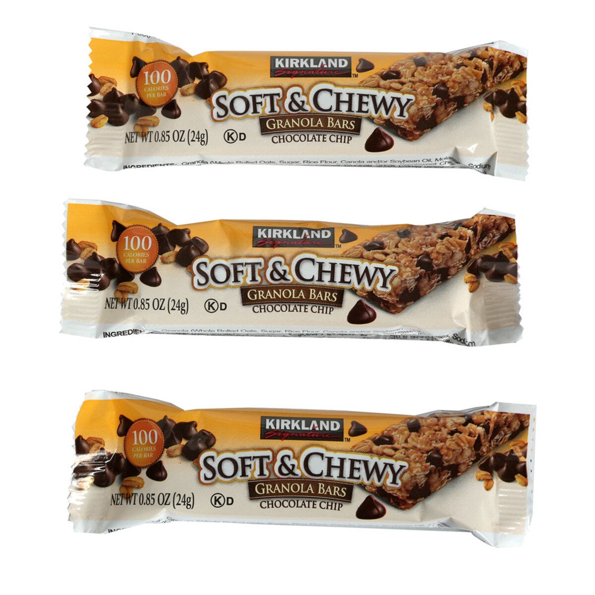 Kirkland Signature Soft & Chewy Chocolate Chip Granola Bars, 60 x 24g