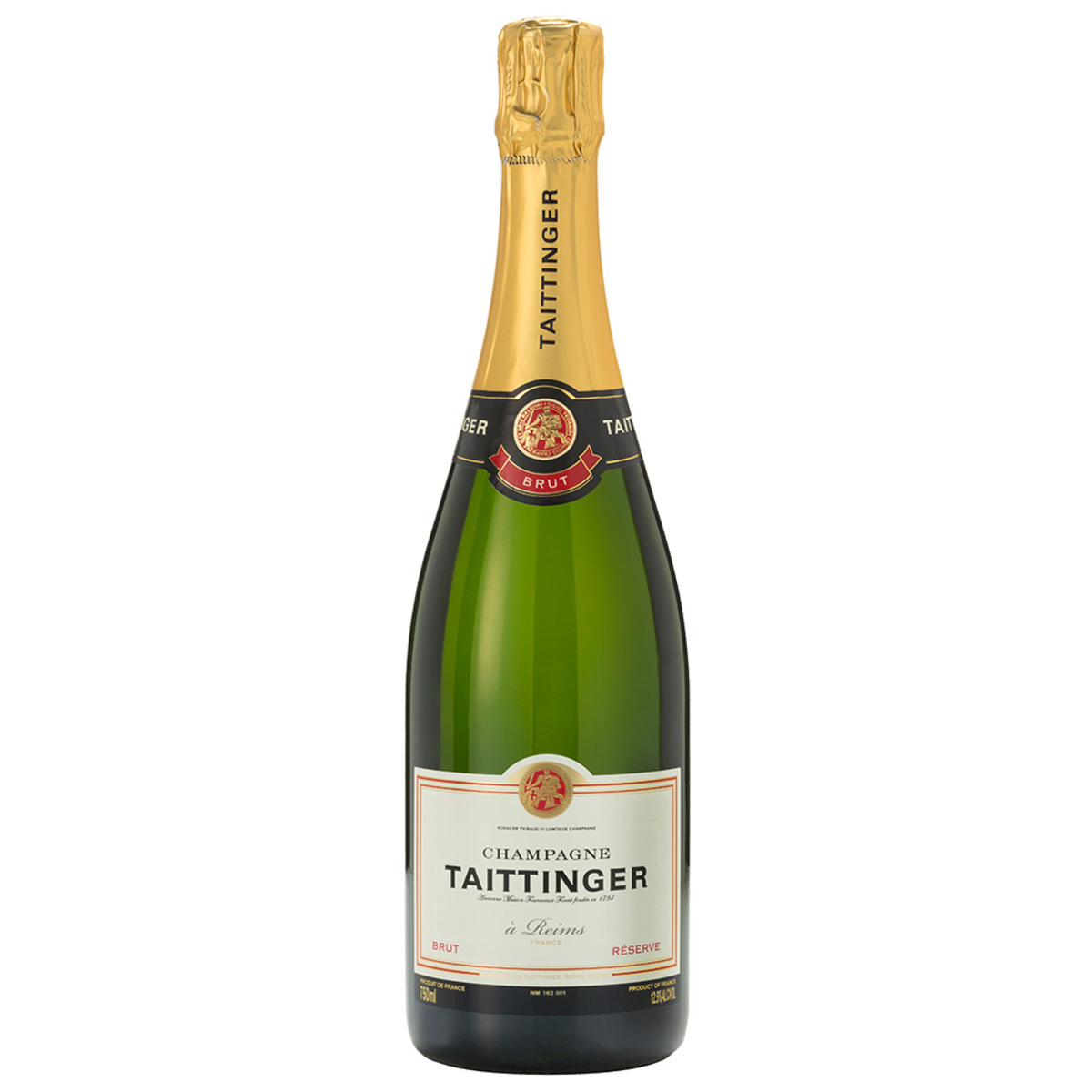 Taittinger Brut Reserve NV Champagne, 6 x 75cl with Gift Boxes 