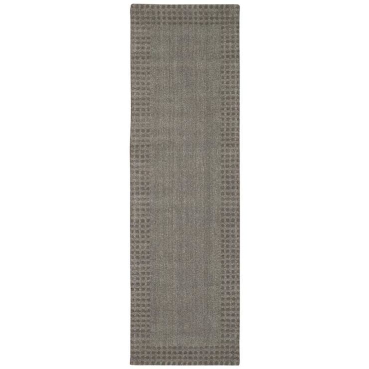 Embossed Border Rug in Grey, 229 x 69cm | Costco UK