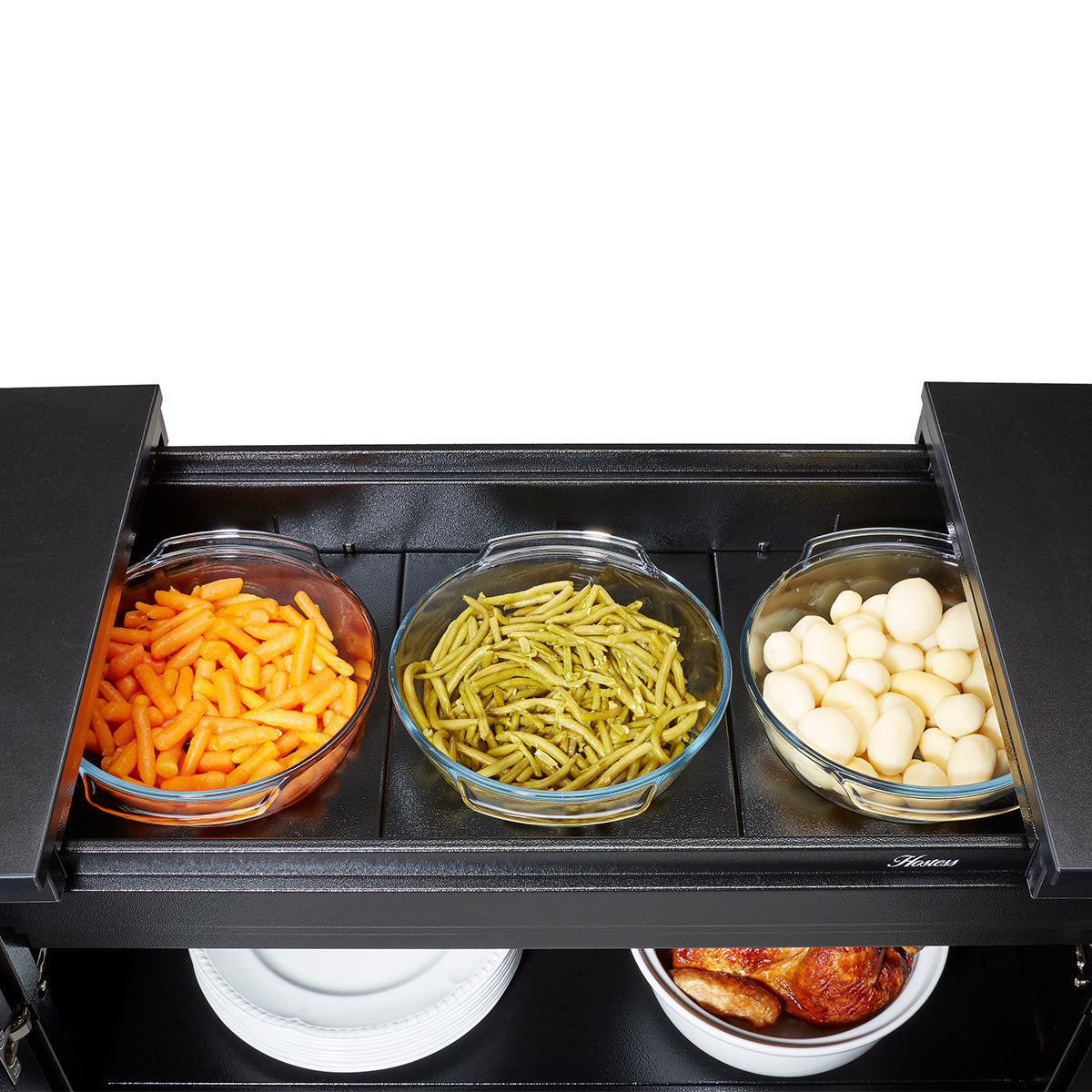 Hostess Heated Trolley with Black Laminate Finish, HL6236BL Costco UK