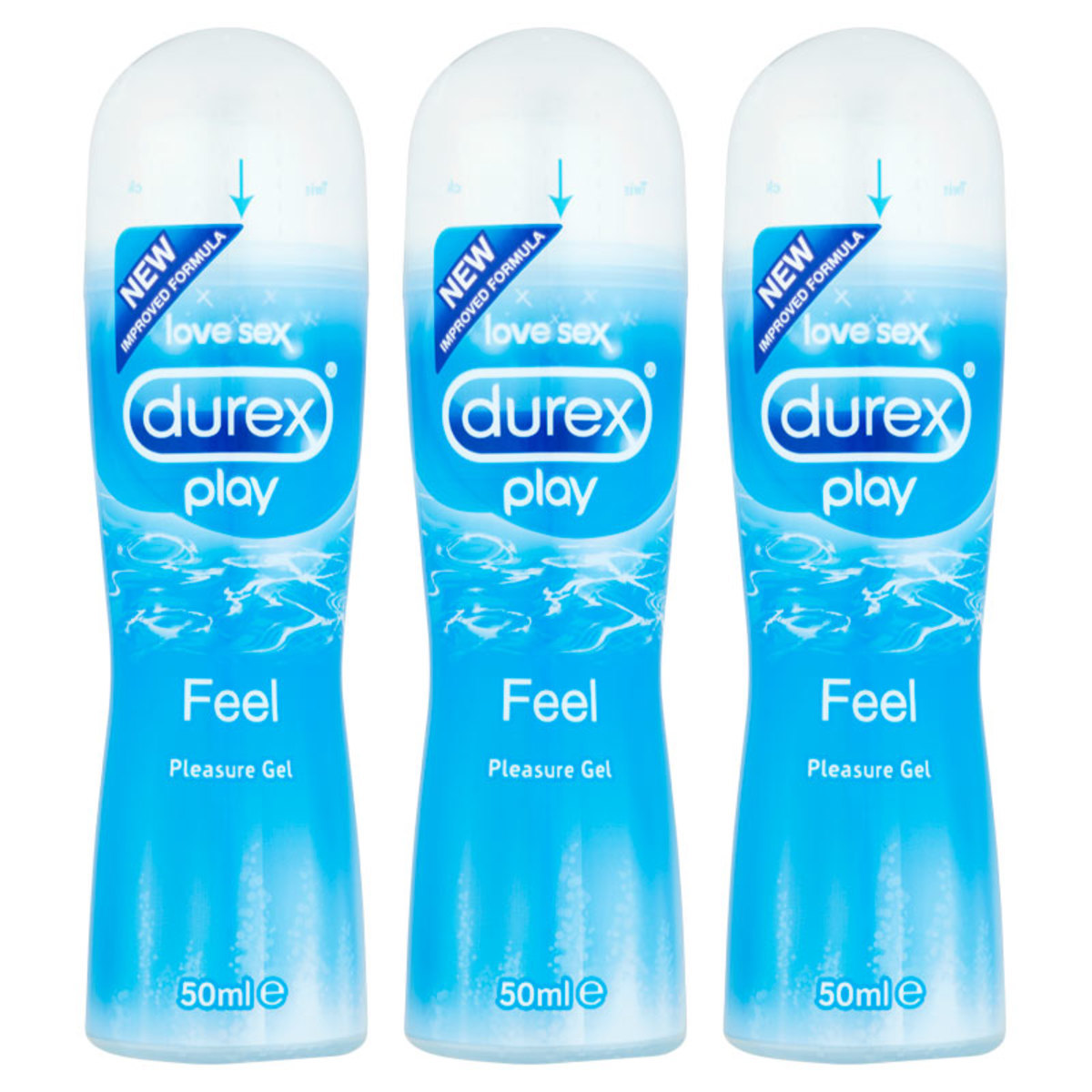 Durex Play Feel Lubricant, 3 x 50ml