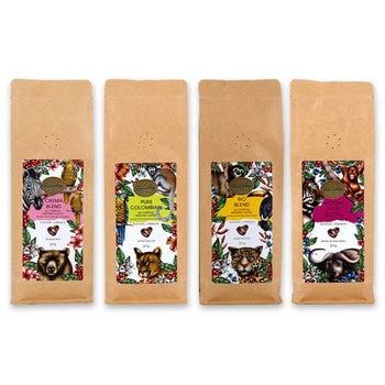 Smiths Coffee Co. Animal Range Ground Coffee Selection, 4 x 227g