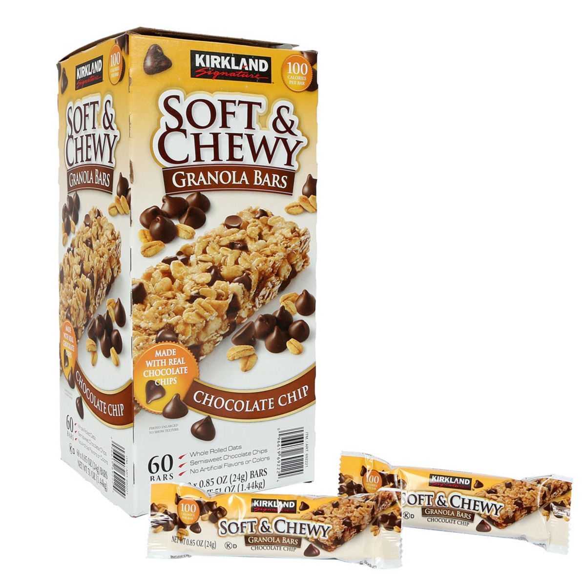 Kirkland Signature Soft & Chewy Chocolate Chip Granola Bars, 60 x 24g