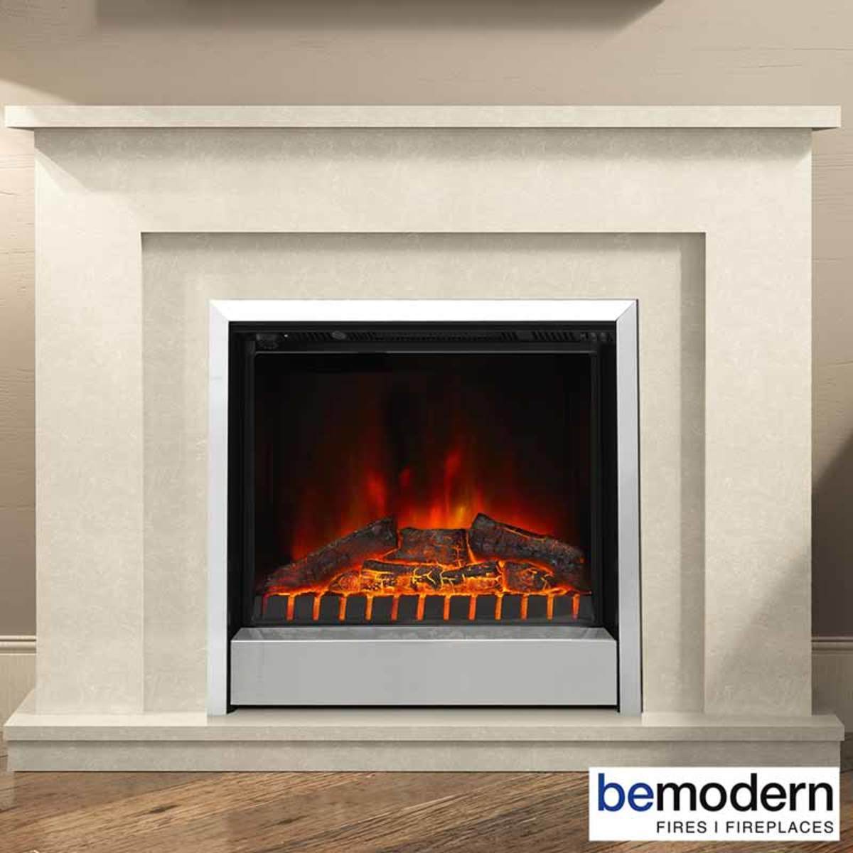 Be Modern Newgale Electric Fireplace Suite, Manila Micro Marble Surround