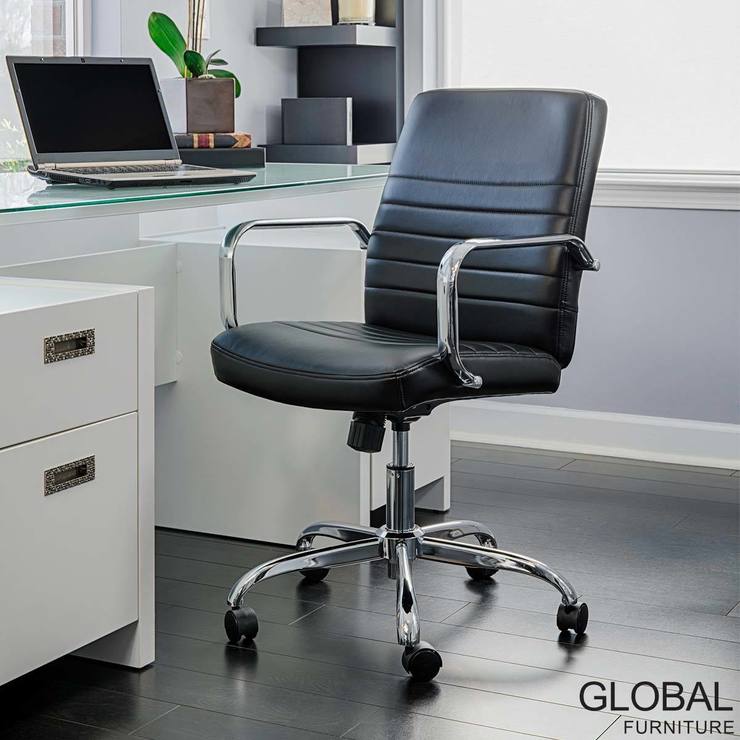 global furniture bonded leather task chair in black | costco uk