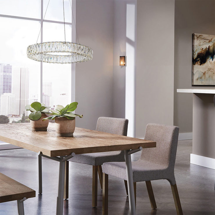 Azad Small Crystal Led Halo Pendant Light In Chrome Costco Uk Azad Small Crystal Led Halo Pendant Light In Chrome