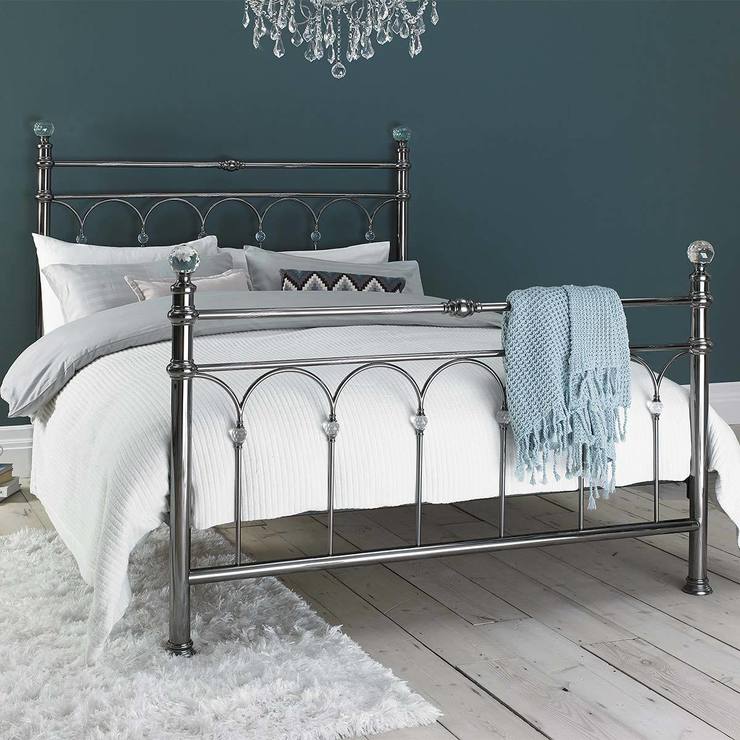 Bentley Cristina Antique Nickel Finish Metal Bed Frame King Size Costco Uk Bentley Cristina Antique Nickel Finish, Basic Metal Bed Frame King