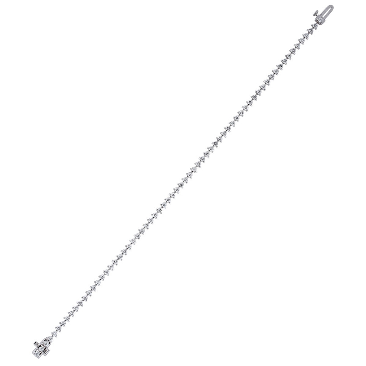 1.90ctw Round Brilliant Cut Tennis Bracelet, 18ct White Gold Costco UK