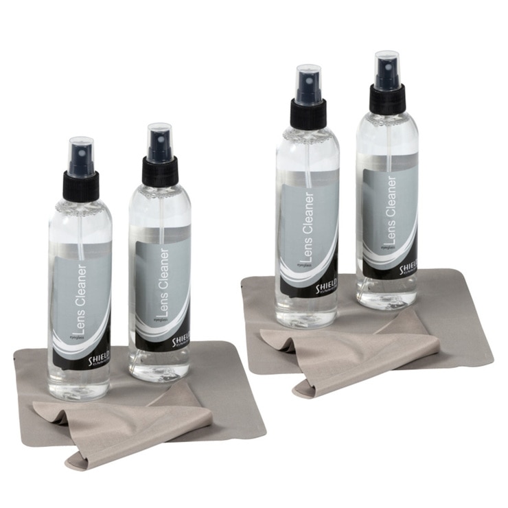 Hilco Lens Cleaner, 4 x 236ml & 4 Microfibre Cloths (4 Months Supply