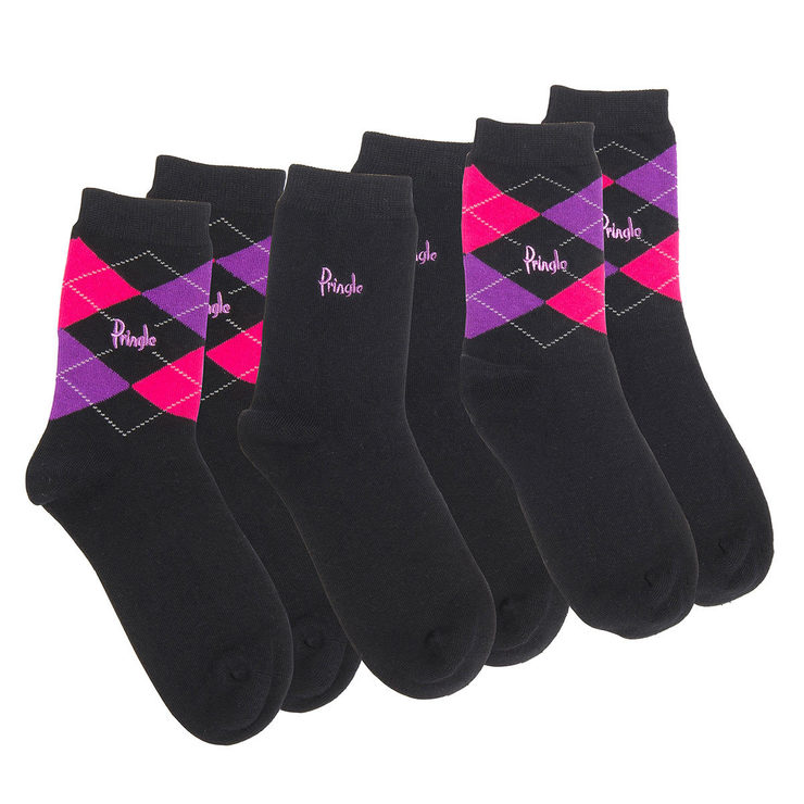 Pringle 2 x 3 Pack Louise Women's Socks in Black Costco UK