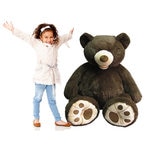 Hugfun 53" (134cm) Plush Sitting Bear - Espresso (3+ Years)