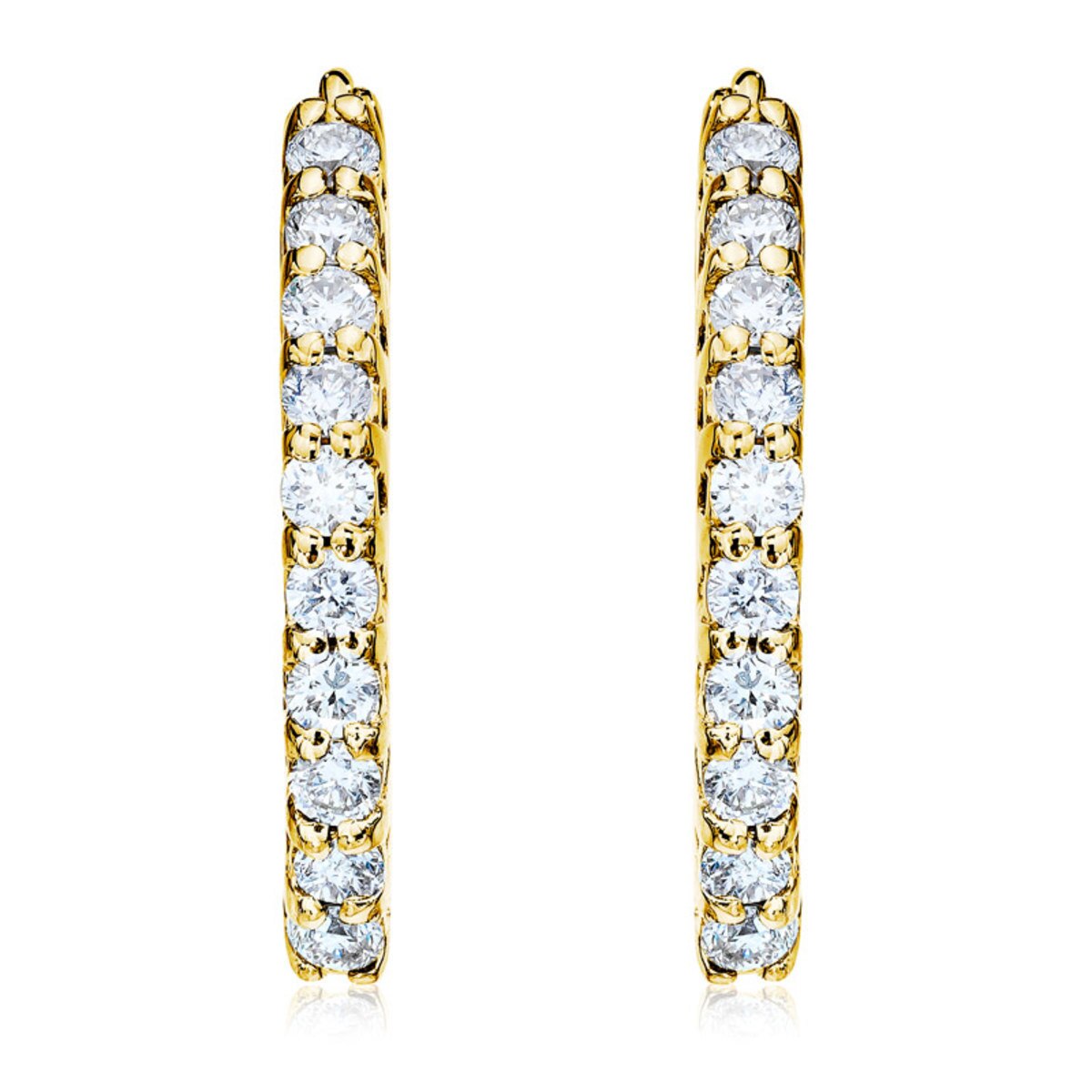0.50ctw Round Brilliant Cut Diamond Hoop Earrings, 18ct Yellow Gold Costco UK