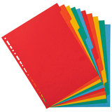 Exacompta A4+ Coloured 10 Tabs Extra Wide Dividers - 10 Packs of 10 Dividers