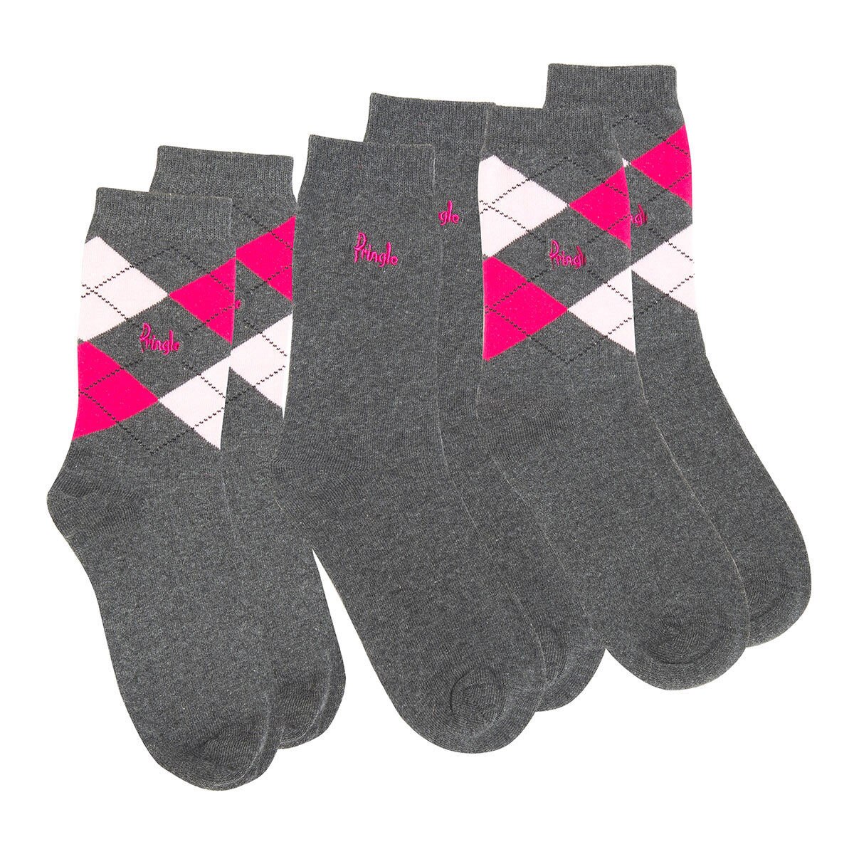 Pringle 2 x 3 Pack Louise Women's Socks in Grey