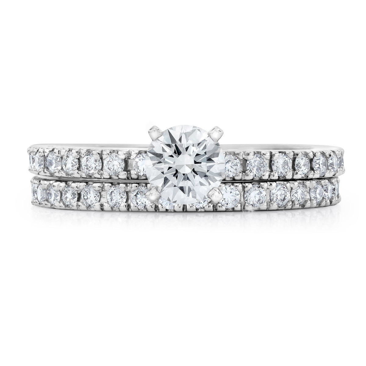 1.40ctw Round Brilliant Cut Diamond Wedding Ring Set, Platinum Costco UK