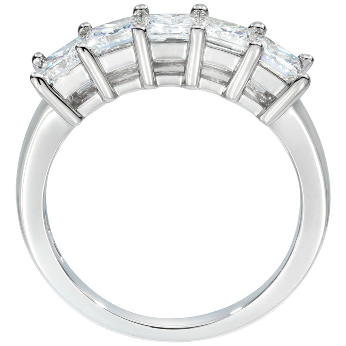 1.00ctw Princess Cut 5 Stone Diamond Ring, Platinum