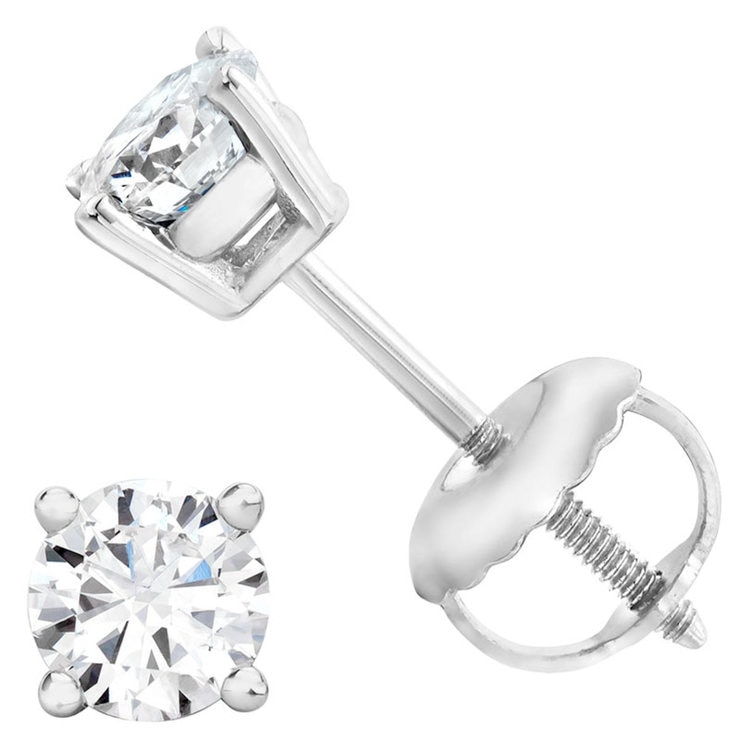 Round brilliant cut diamond earrings Clearance