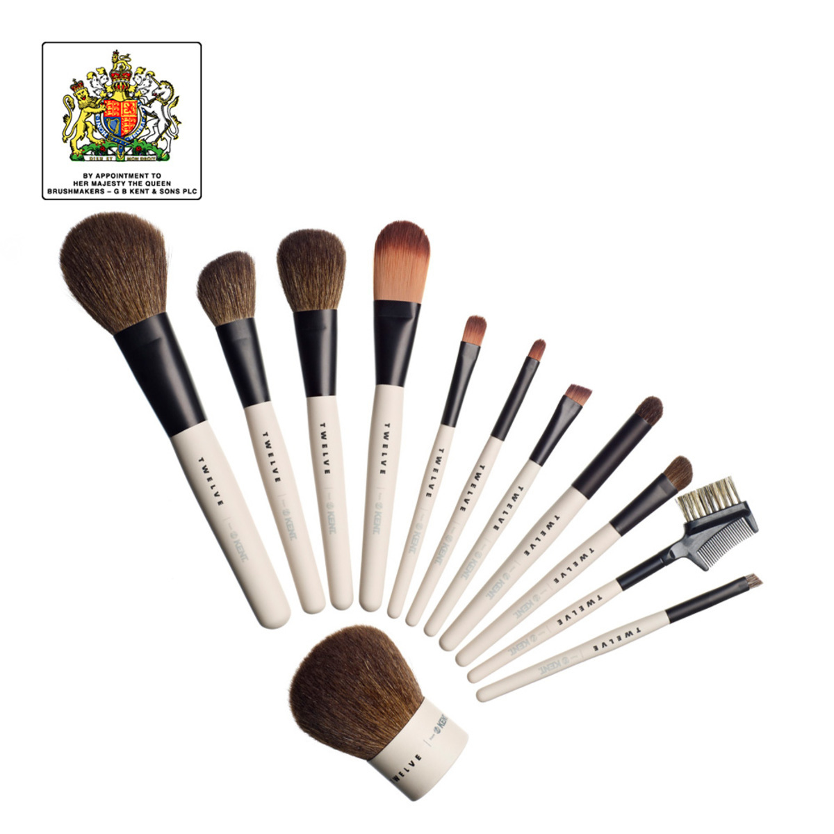 Kent Brushes Cosmetic Brush Collection, 12 Pieces