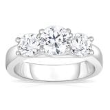 2.00ctw Round Brilliant Cut Diamond 3 Stone Ring, Platinum