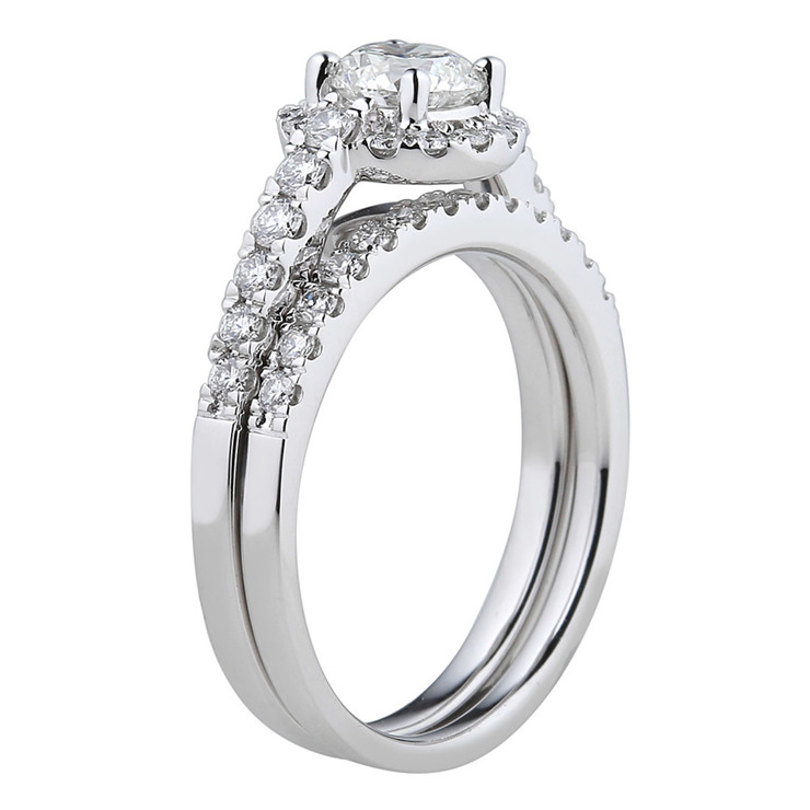 1.26ctw Round Brilliant Cut Diamond Wedding Ring Set