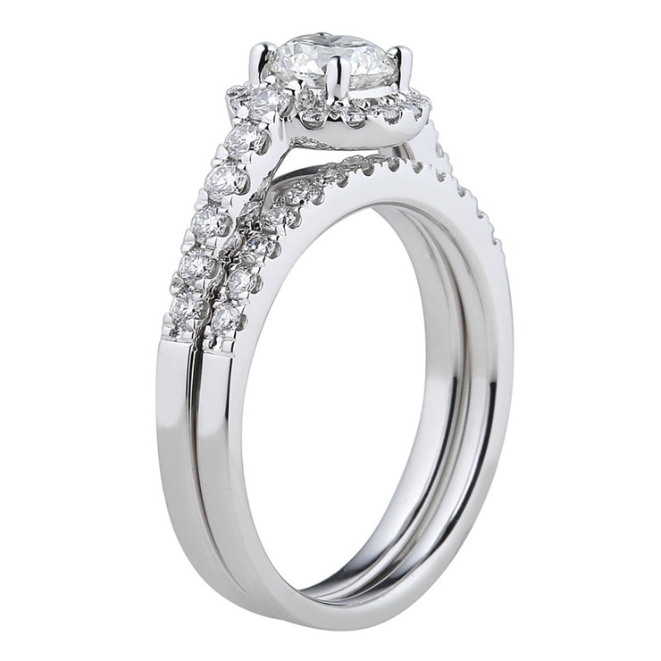 1.26ctw Round Brilliant Cut Diamond Wedding Ring Set