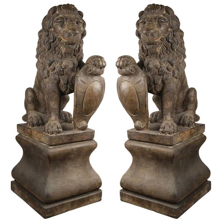 Henri Lion Pedestal Set Of 2 Garden Statues Costco Uk Henri Lion Pedestal Set Of 2 Garden Statues