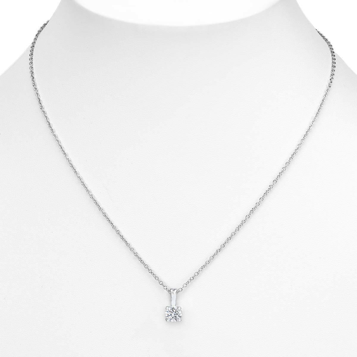 1.00ct Round Brilliant Cut Diamond Solitaire Pendant, Platinum