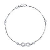 0.23ctw Round Brilliant Cut Diamond Infinity Bracelet, 18ct White Gold