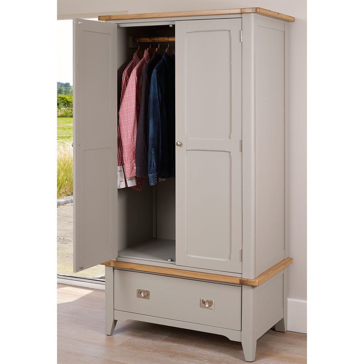 Bordeaux Painted Wardrobe with 2 Doors & 1 Drawer Costco UK