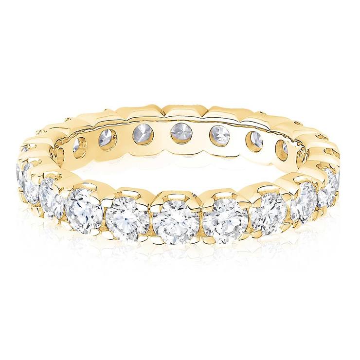 2.00ctw Round Brilliant Cut Diamond Eternity Ring, 18ct Yellow Gold Size M Costco UK