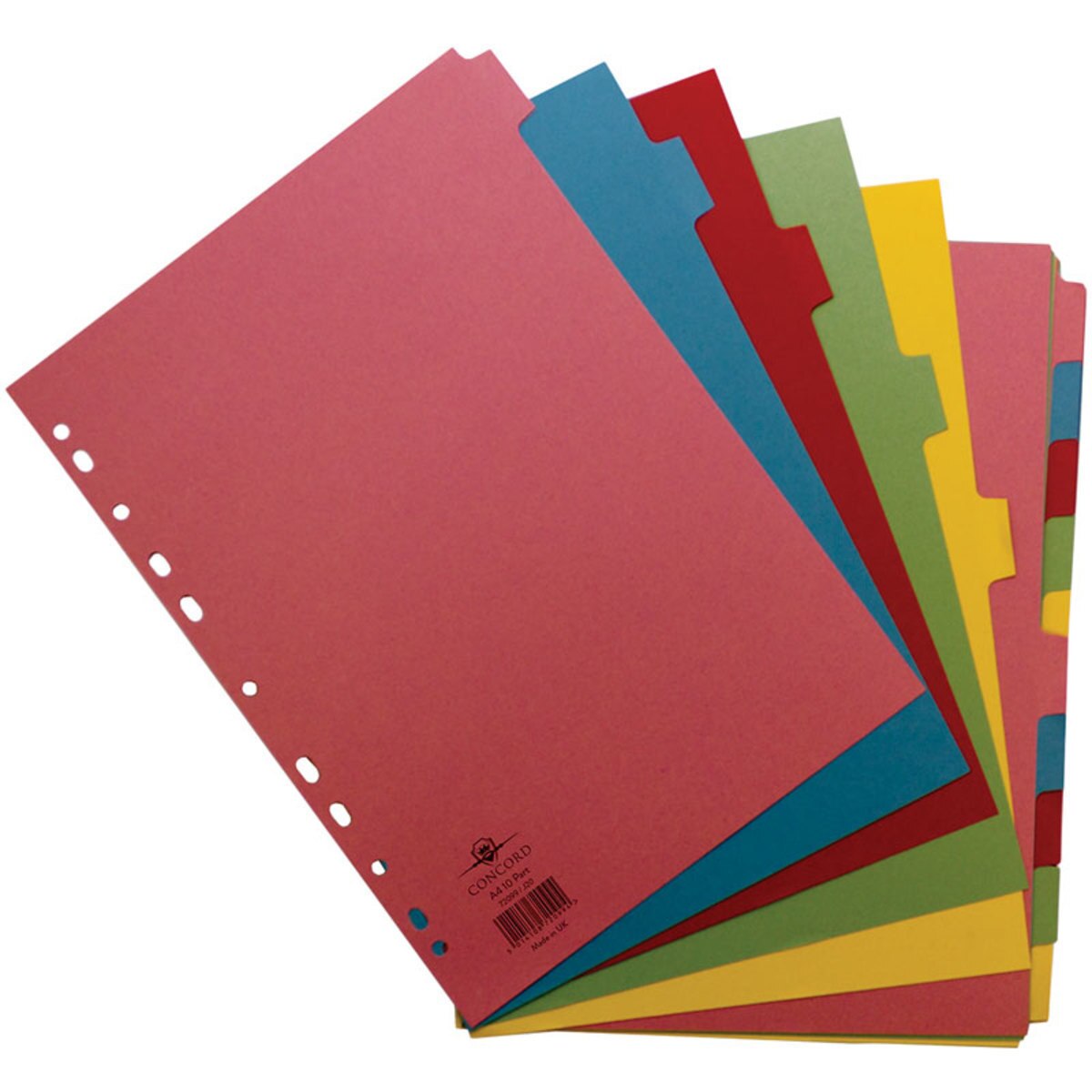 Concord A4 Pastel 10 Tabs Dividers 20 Packs of 10 Dividers Costco UK