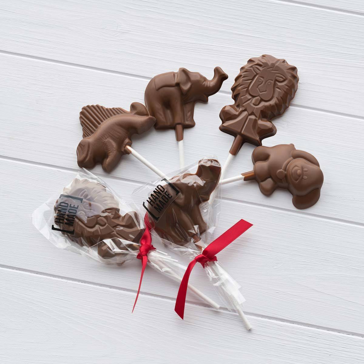 Cocoba Belgian Milk Chocolate Animal Lollipops, 15 x 20g