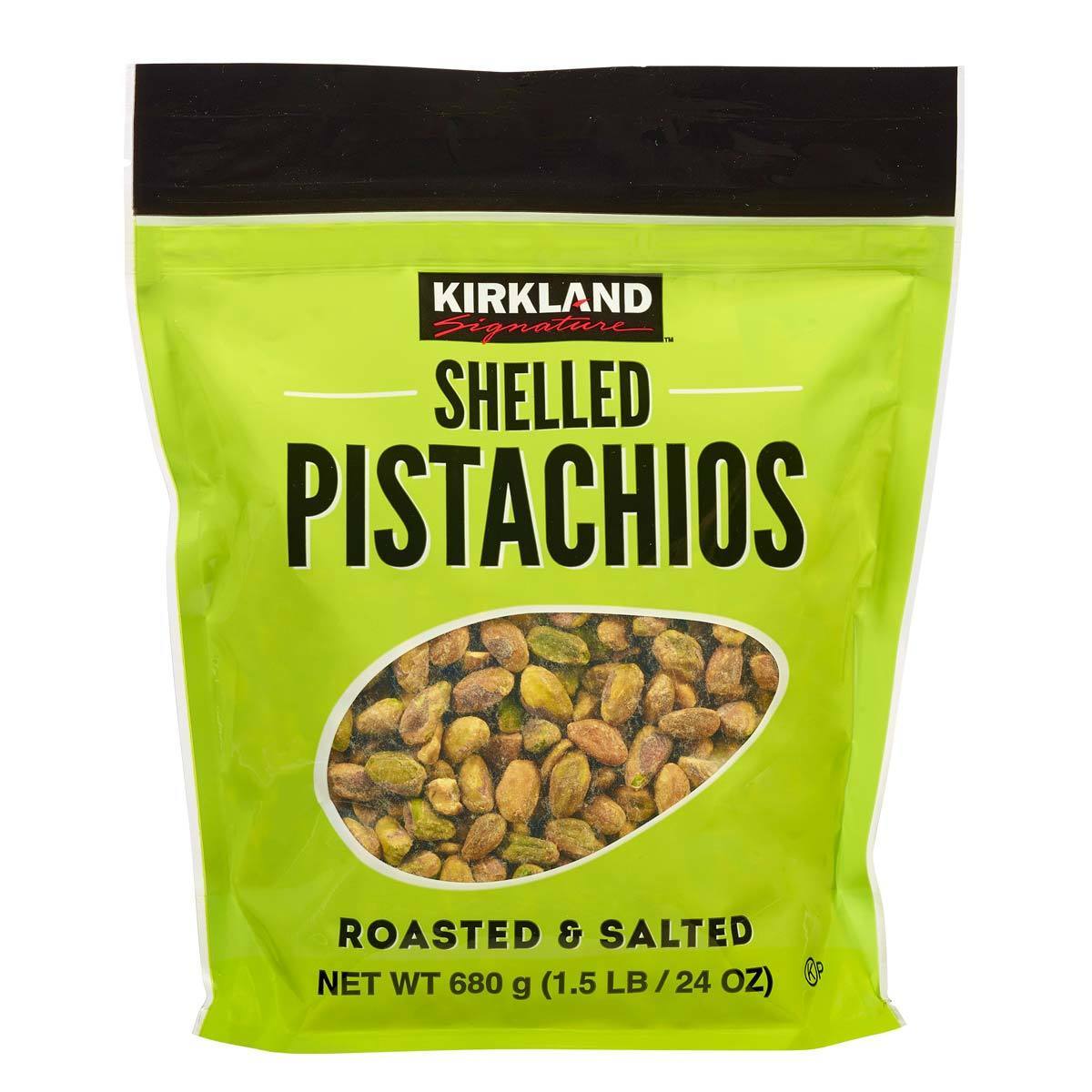 Kirkland Signature Roasted and Salted Shelled Pistachios, 680g