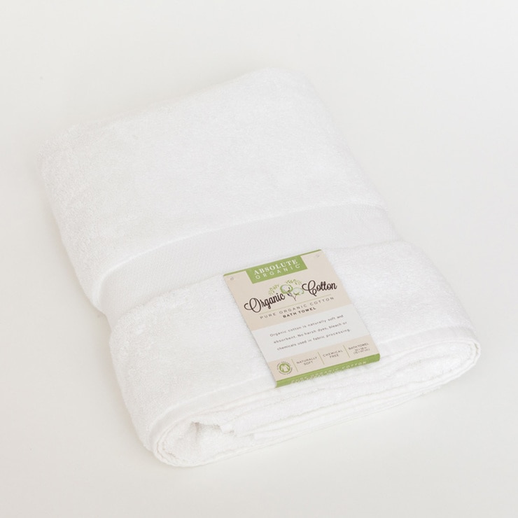 Organic Cotton Bath Towels 2 Pack, In 4 Colours Costco UK