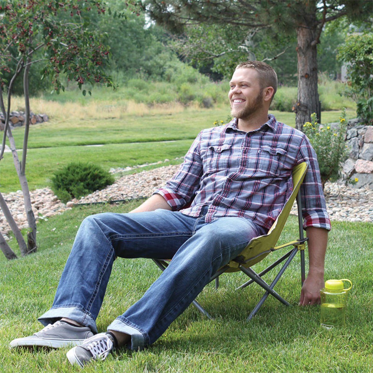 Coleman Kickback Moon Chair in Lime Green