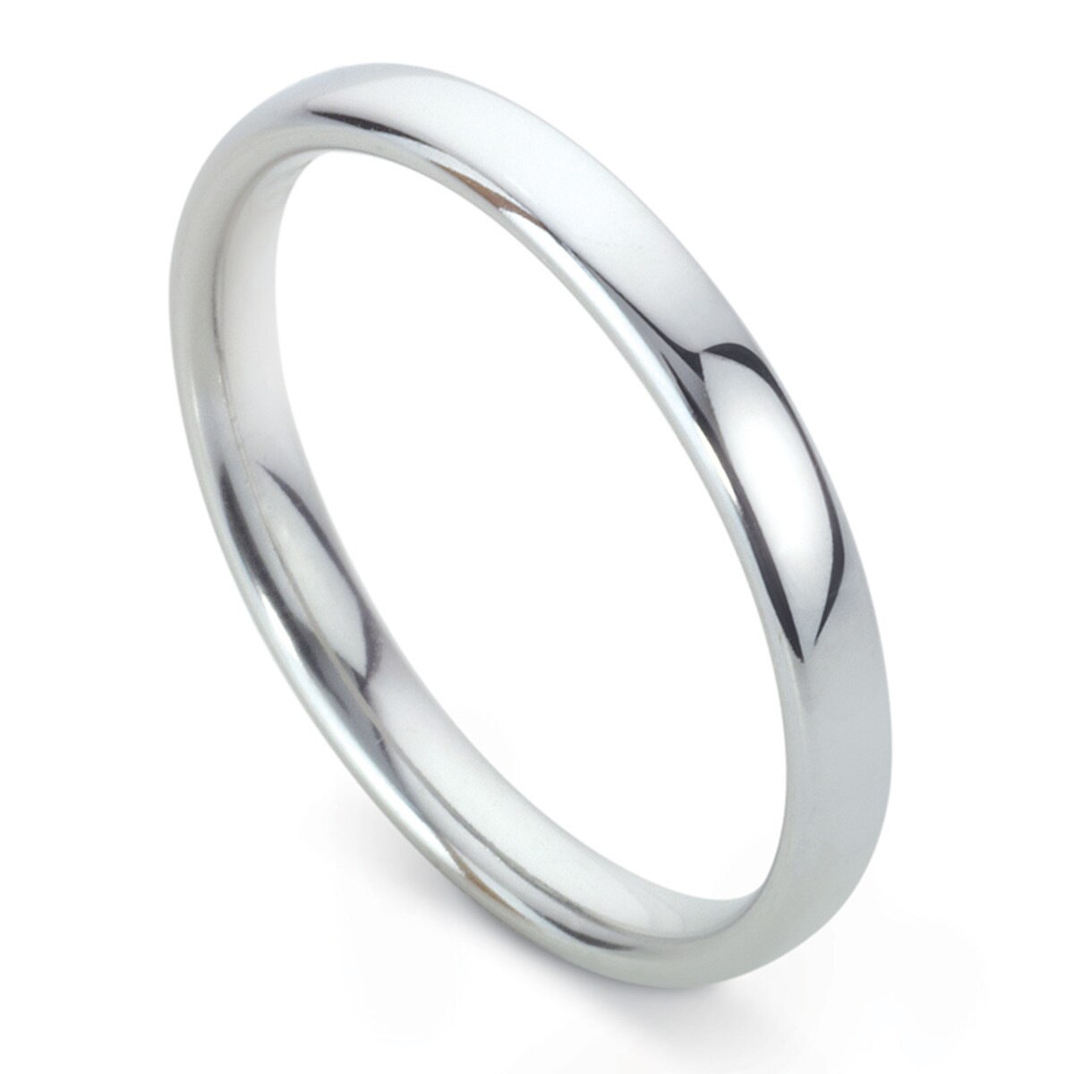 Ladies 2.5mm Court Wedding Band in Platinum, Size L