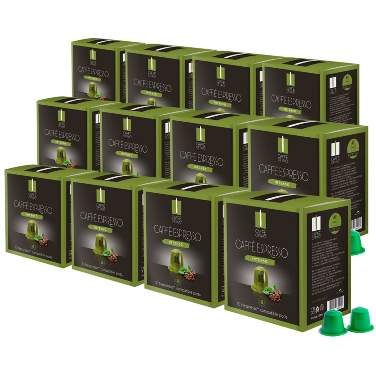 Caffe Ottavo Nespresso Compatible 120 Coffee Pods, Intenso