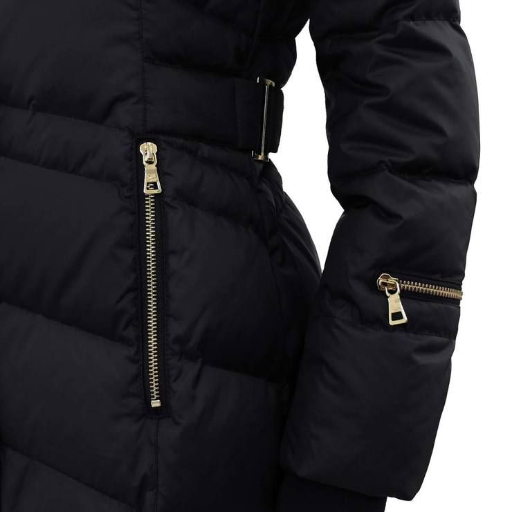 HAWKE & Co Women's Down Filled Padded Walker Jacket with Faux Fur Trim