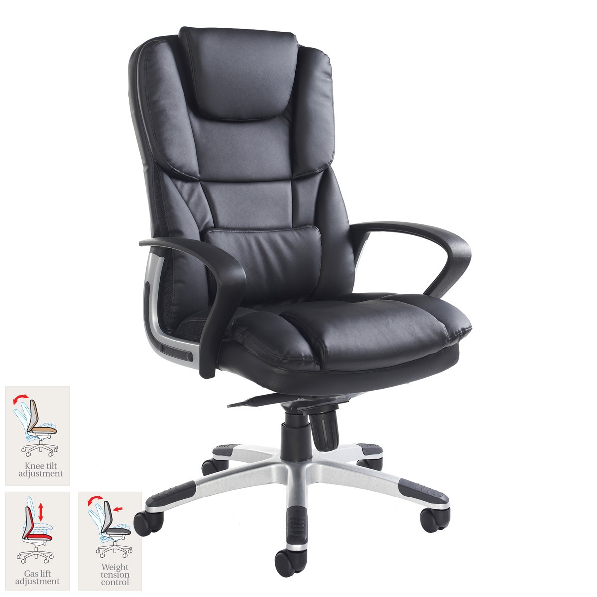 Palermo Leather Faced Executive Chair In Black Costco Uk