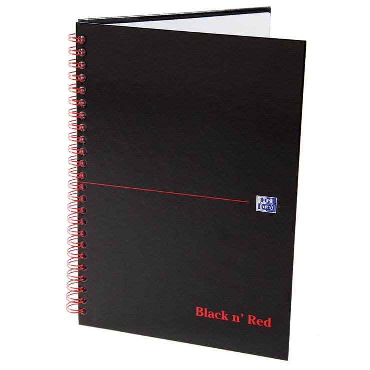 Black n Red A5 Wirebound Notebook 90gsm 140 pages Pack of 10 Costco UK