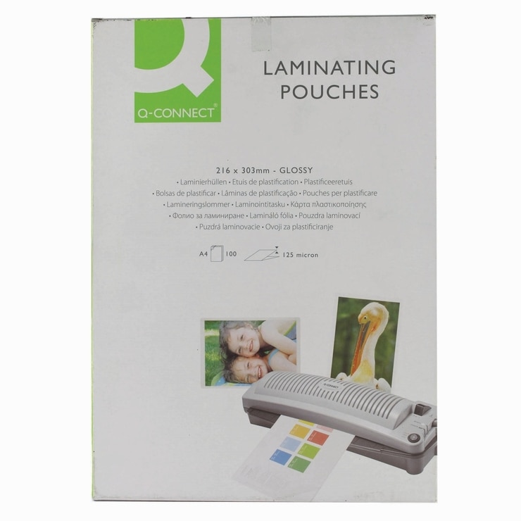 QConnect 100 x A4 Laminating Pouch 125 Micron Costco UK