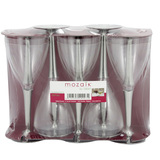 Sabert 100 Disposable Plastic Wine Glasses with Silver Stem