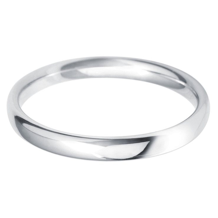 Ladies 2.5mm Court Wedding Band in Platinum, Size L Costco UK