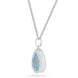 2.00ctw Aquamarine and 0.09ctw Diamond, 18ct White Gold Necklace