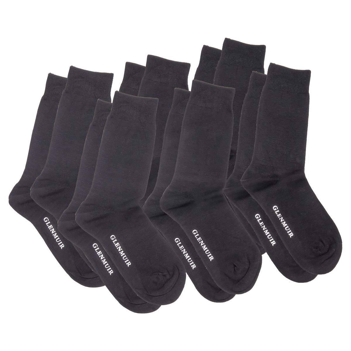 Glenmuir 2 x 3 Pack Men's Bamboo Socks in Black