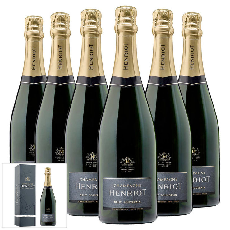 Henriot Brut Souverain Champagne, 6 x 75cl with Gift Boxes Costco UK