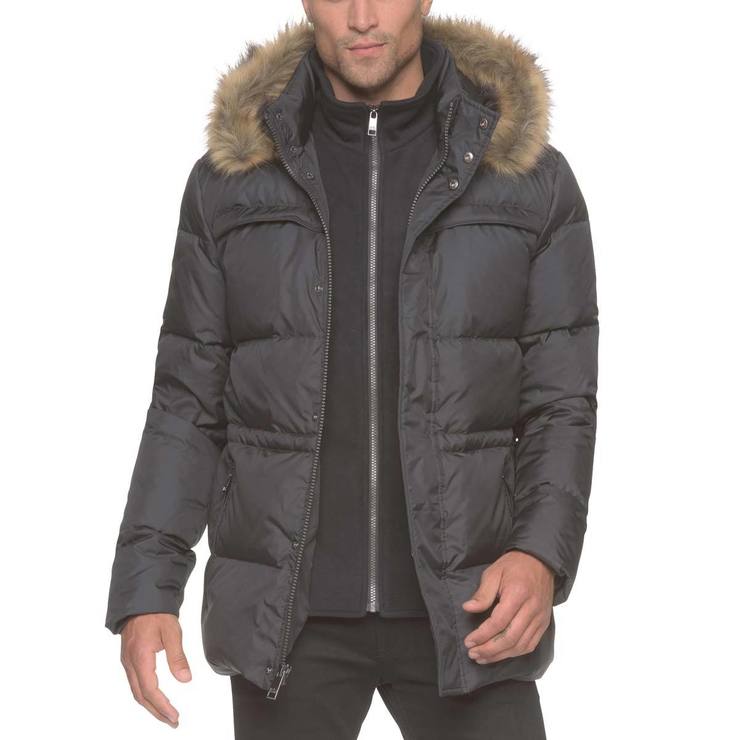 Marc New York Mens Quilted Jacket in Jet Black Small Costco UK