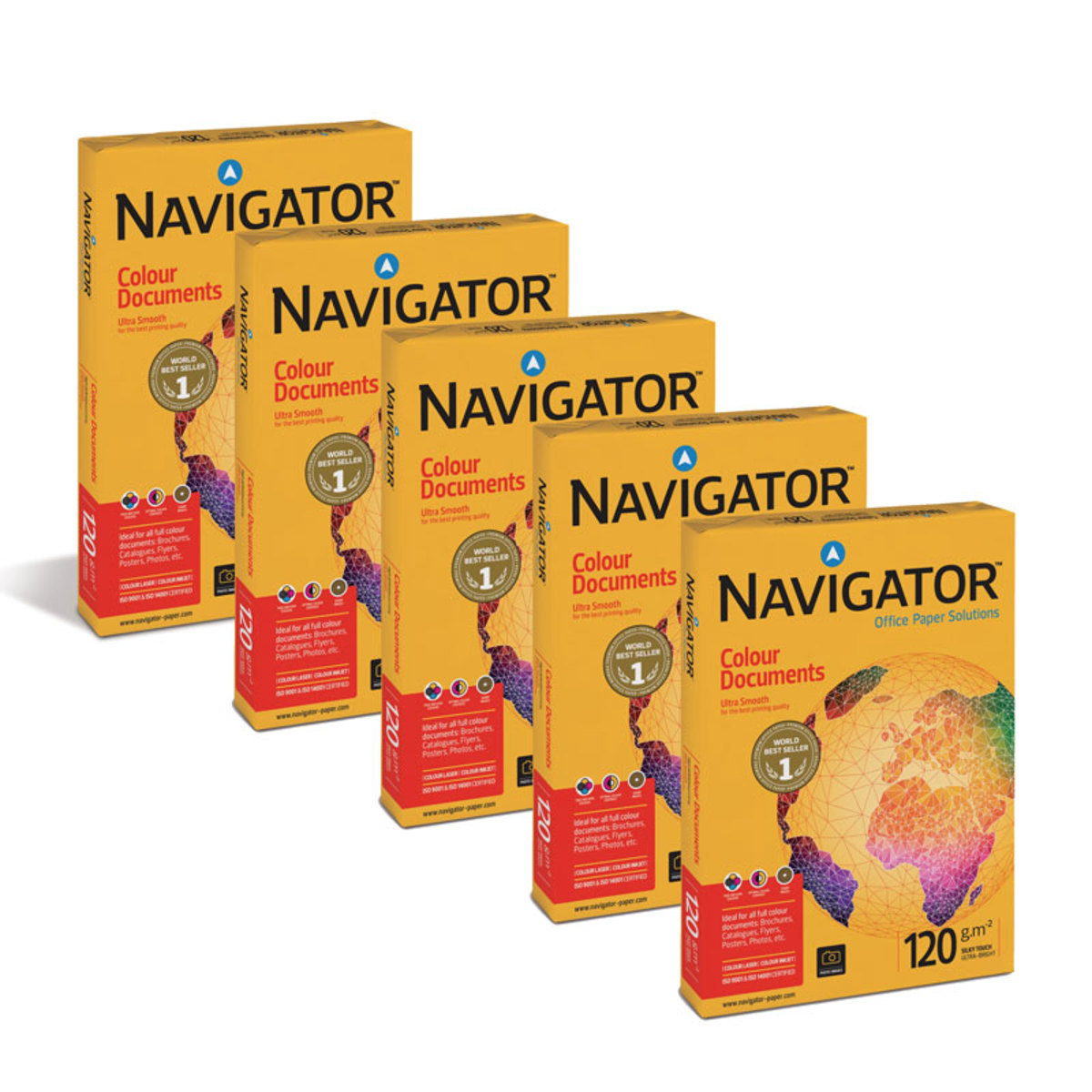 Navigator Colour Documents A4 120gsm White Box of Paper - 1250 sheets