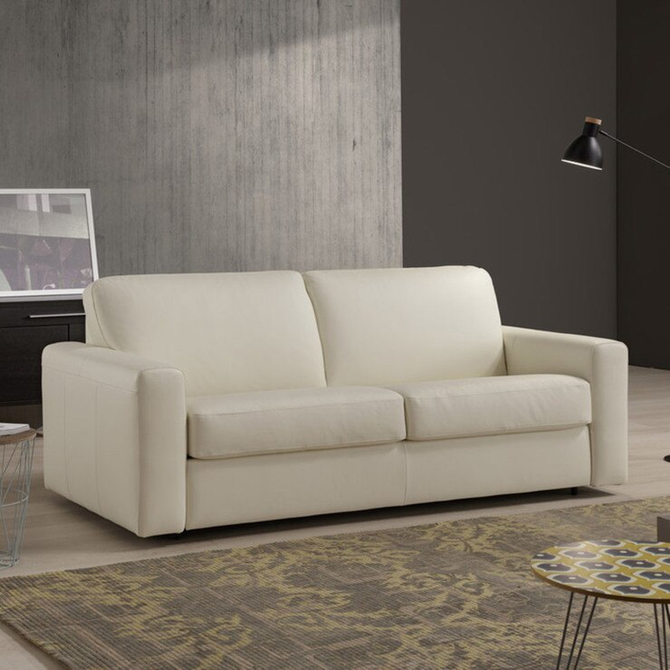 Cream Italian Leather Sofa Home Decor 88
