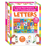 Slide 'n' Learn Flash Cards + Large Floor Puzzle in 3 Options